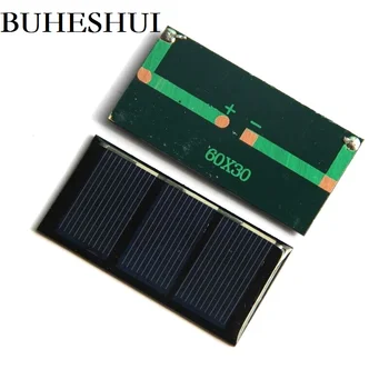 

BUHESHUI 135MA 1.5V Mini Polycrystalline Solar Cell Solar Panel Charger For 1.2V Battery System Light Toy Panel 60*30MM 20pcs