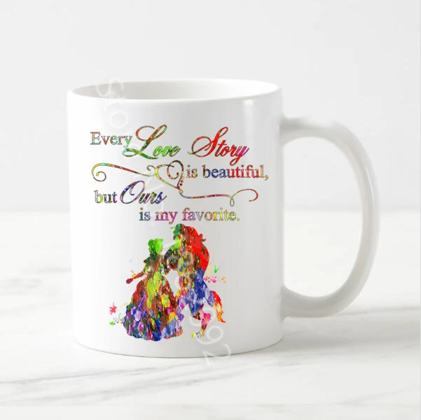 

Novelty Every Love Story Is Beautiful Quotes Mugs Cups Beauty And The Beast Inspired Couples Wife Girlfriend Mug Gift Valentine