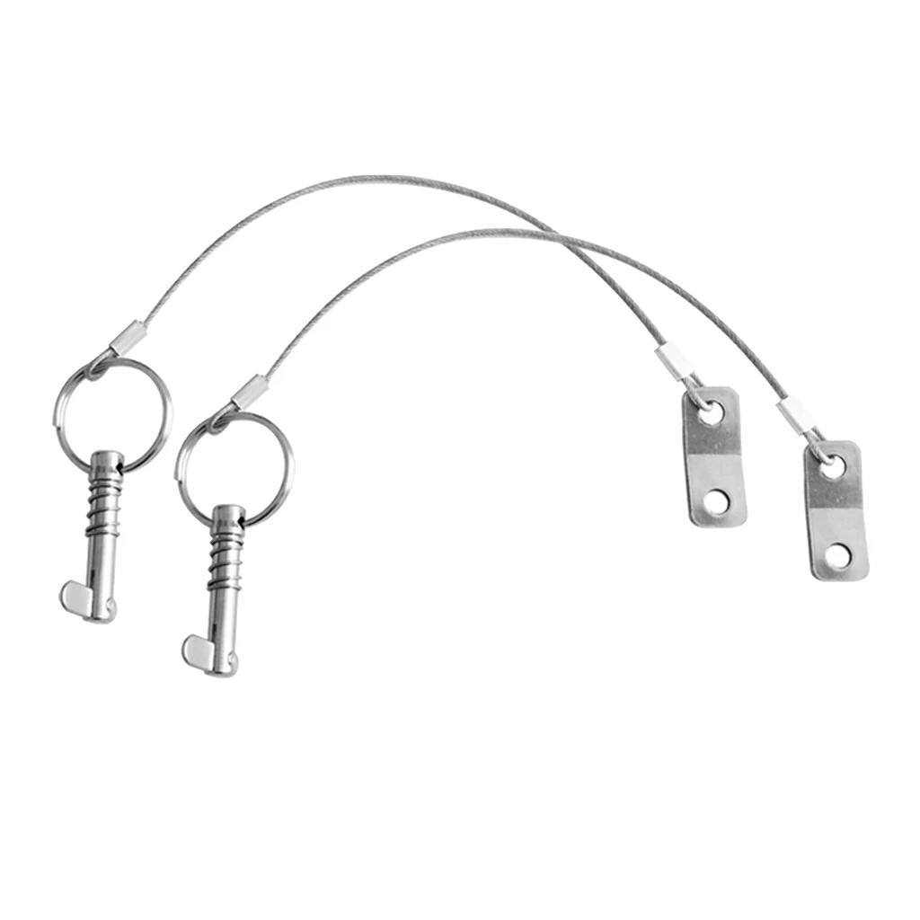 2 Pcs 316 Stainless Steel Boat Top Quick Release Ball Pin With Lanyard Marine Hardware Deck Hinge Replacement Accessories
