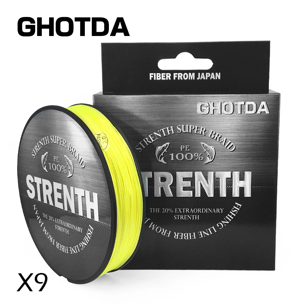 

GHOTDA Fishing Line 9 Strands 300M 20LB-100LB PE Braided Fishing Line Sea Saltwater Carp Fishing Extreme Strong Weave Cord