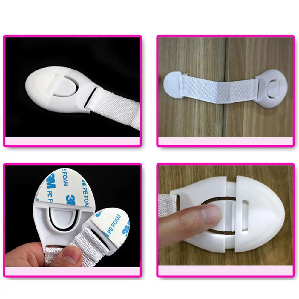 3Pcs/Set Child Safety Cabinet Locks, Safety Secure Baby Proof Drawers& Appliances, No Drilling- Strong 3M Adhesive Child Lock