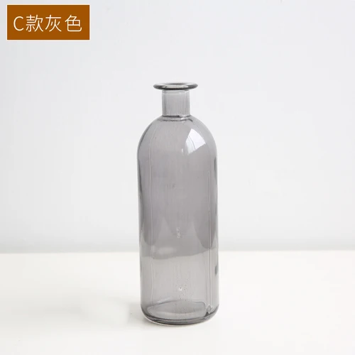 INS Small Mouth Glass Transparent Vase Nordic Wind Dried Flower Vases Japanese Home Wedding Decoration Colorful Flower Vases - Цвет: G-C