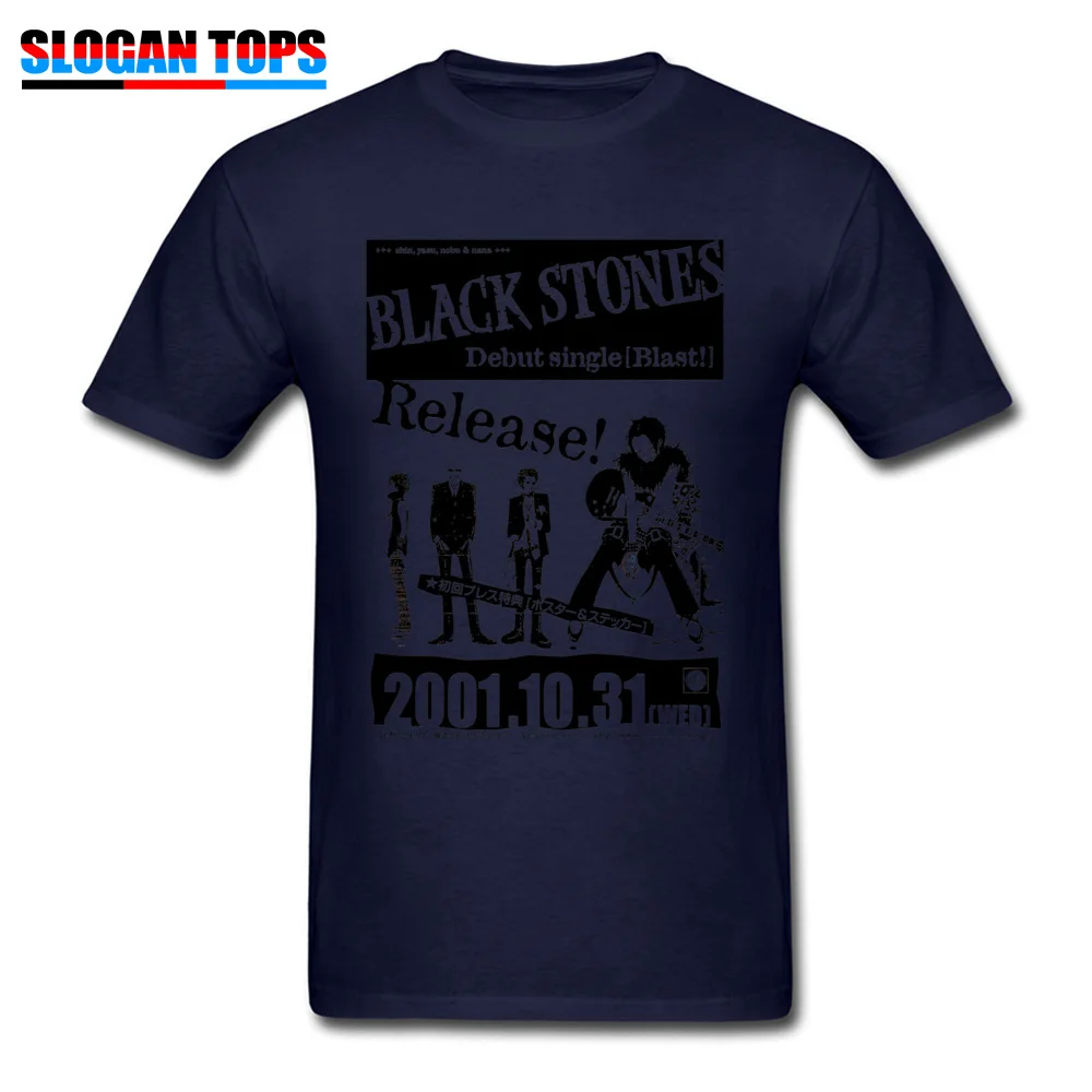 Nana Blast Debut Single 22079 Pure Cotton Men Short Sleeve Tops Shirts Slim Fit Lovers Day T Shirts Dominant Round Neck T Shirt Nana Blast Debut Single 22079 navy