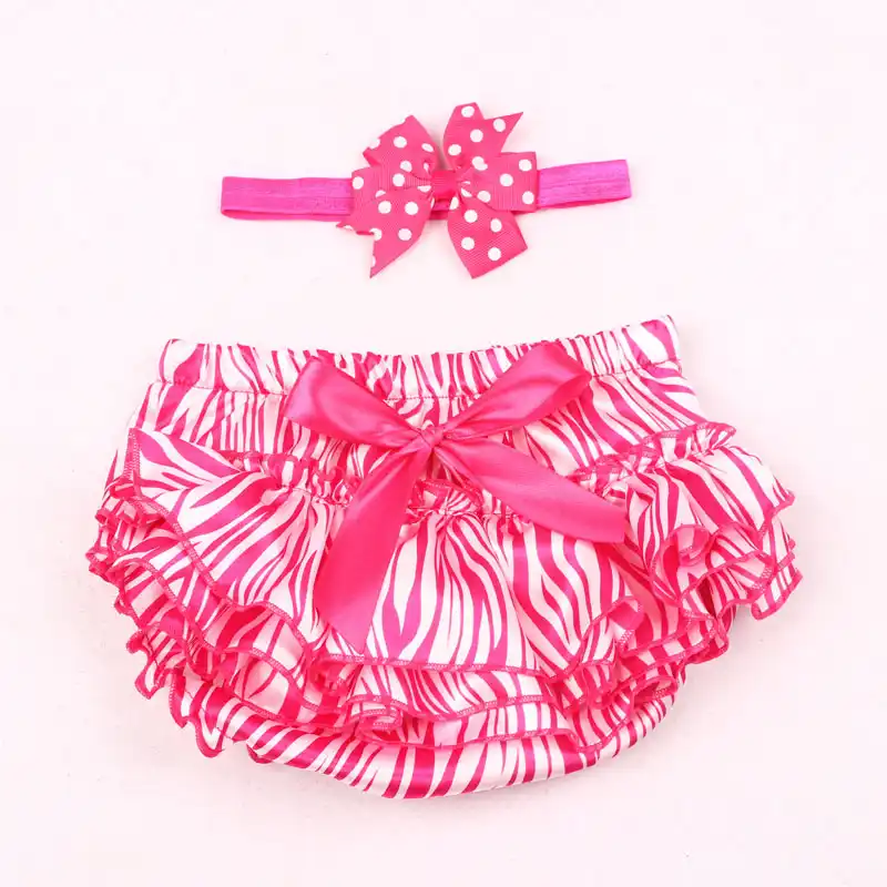 Newborn Baby Girls Summer Outfit Set Floral Print Bow Pink Princess Dress and Bloomer Diaper Cover Striped Short Pants