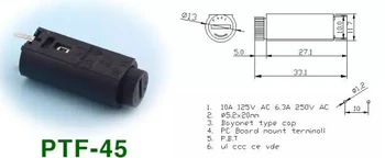

Free shipping 10PCS x PTF45 Vertical Fuse Holder PTF-45 5*20mm Panel Mount Fuse Holder