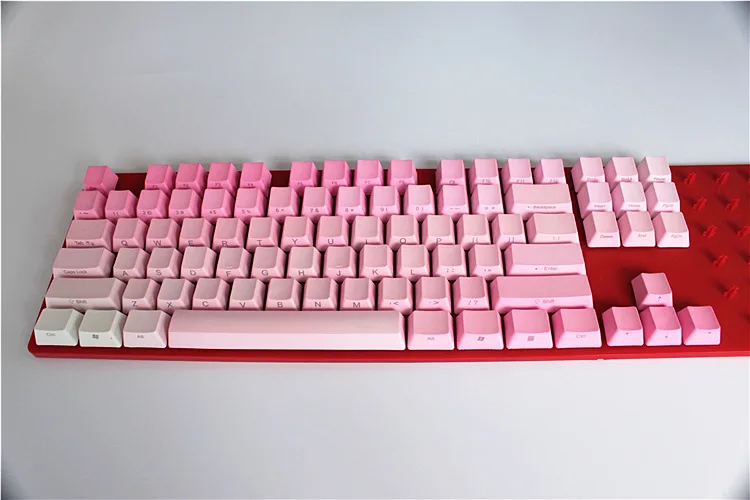 87 клавиш Радужный OEM профиль брелки Cherry MX Переключатель PBT колпачки радий valture с боковой печатью для механической клавиатуры - Цвет: Pink