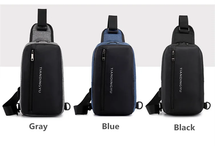 Новая мужская диагональная посылка Usb зарядка нагрудная сумка три цвета на выбор Ткань Оксфорд мужская деловая Дорожная сумка Повседневная офисная сумка