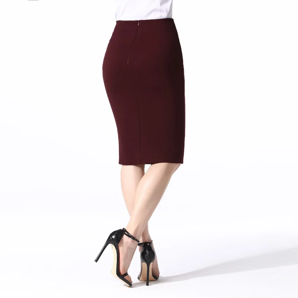 MNOGCC офисная Faldas Mujer Moda Jupe Femme Однотонная юбка облегающая юбка-карандаш юбка Уличная одежда