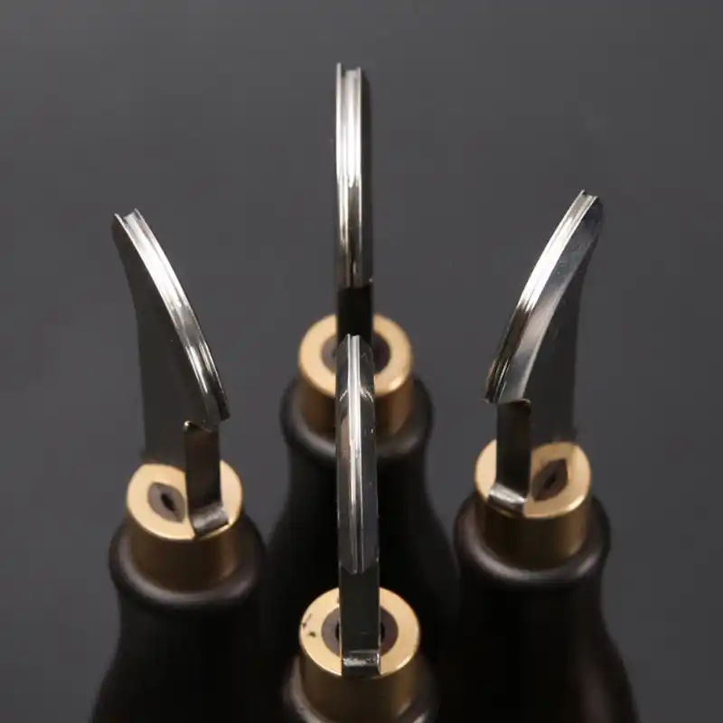Set di cordonatori per bordi in pelle Strumento per manico a pressione Strumento per creazioni di bordi in pelle Strumento fai-da-te Strumento per creaser per bordi con 3 teste in ottone sostituibili Set di cordonatori per bordi in pelle Strumento per manico a pressione Strumento per creazioni di bordi in pelle Strumento fai-da-te Strumento per creaser per bordi con 3 teste in ottone sostituibili