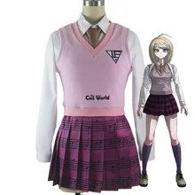 Danganronpa V3: Killing Harmony Akamatsu Kaede JK школьная форма рубашка свитер юбка наряд игры костюмы для косплея