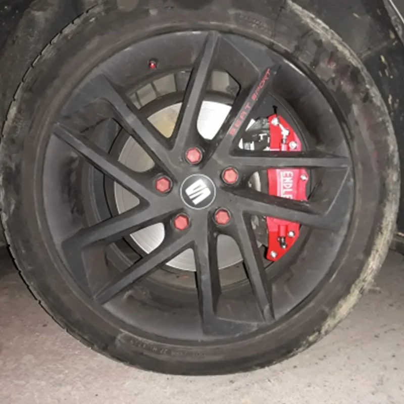 red car blue calipers