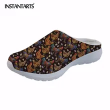 INSTANTARTS животное курица печати Для мужчин из сетчатого материала; дышащие пляжные сандалии; мужские модные женские Балетки без шнуровки шлепанцы Zapatillas Homme