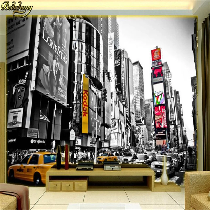 Beibehang спальня ТВ в Нью-Йорк здание фрески обои для гостиной 3 ddimensional пространстве настенной бумаги Европейский людей обои