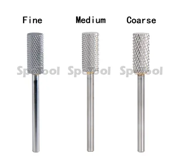 

SpeTool Tungsten Carbide Nail Drill Bit Small Barrel Shape 3 Grit Levels Pro Accessory For Electric Manicure Nail Art Salon Tool