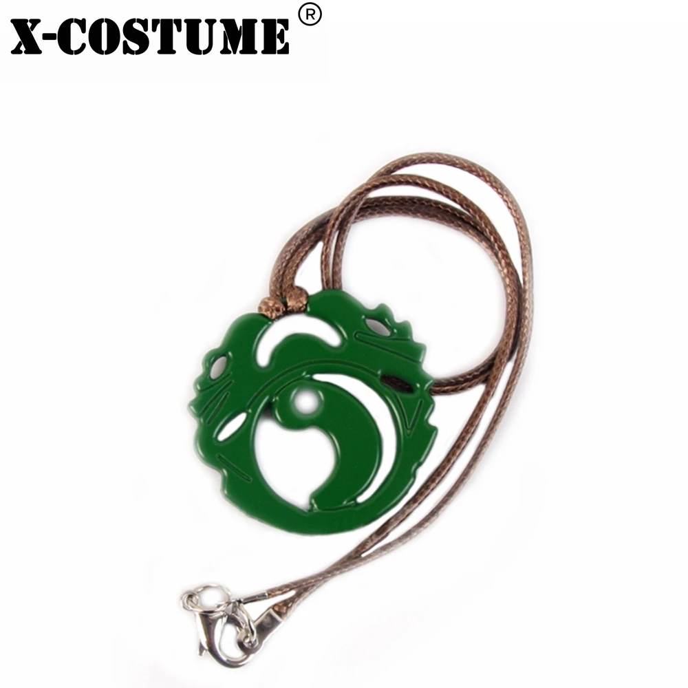 

Shadow Of The Tomb Raider Lara Croft Necklace Anime Cosplay Costume Accessories Green Necklace with a Braided Rope Festival Gift