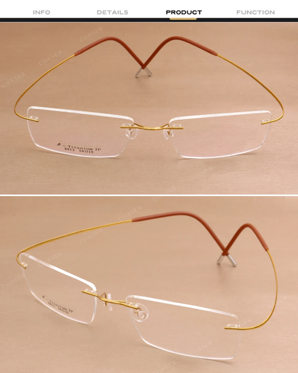 Супер светильник Титан очки без оправы оптические очки для Для мужчин Для женщин подходят близорукость очки по рецепту линзы очки для работы за компьютером
