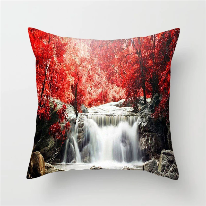 Fuwatacchi Oil Painting Cushion Cover Beach European Manor Decorative pillow for Home Sofa Chair Decor Beach Pillowcases 45*45