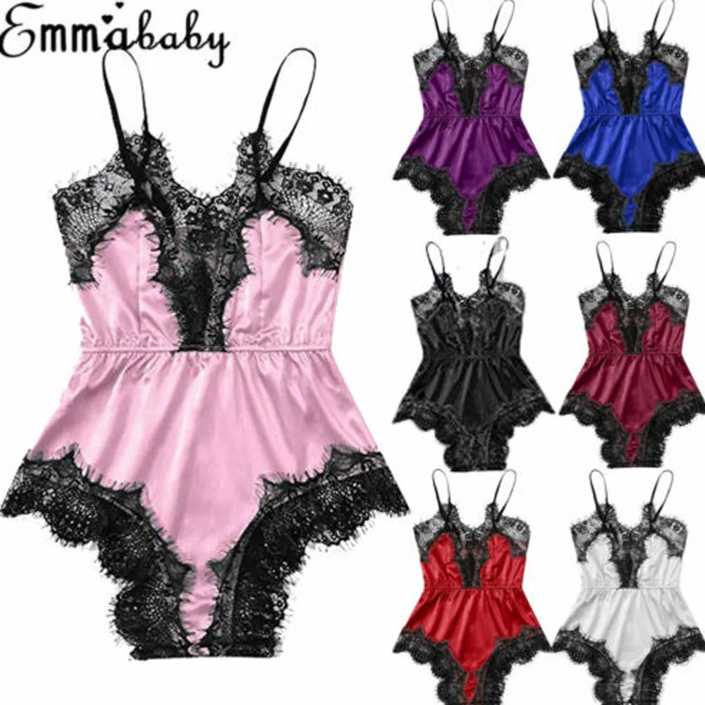 Сексуальное нижнее белье кружевное цельное мини-платье Babydoll Нижнее Белье для сна