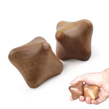 2pcs Antistress Vietnam fragrant wood hexagonal acupuncture hand massage ball roller massager acupuncture for blood circulate