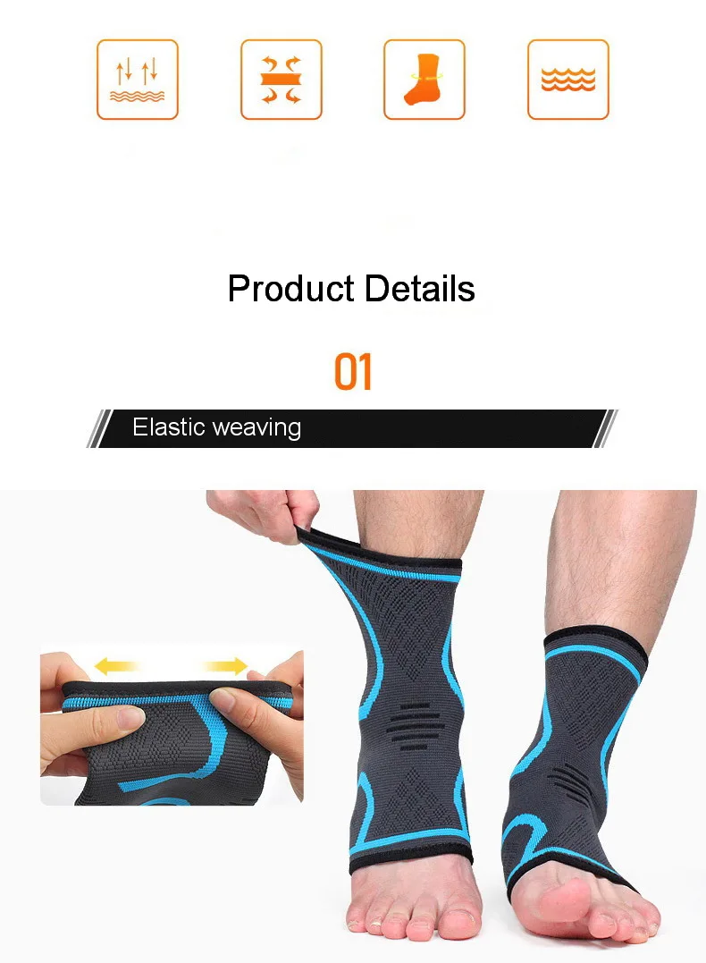 2Pcs Elastic Knitted Sports Ankle Brace Support For Cycling Yoga Basketball Run Volleyball Men Women Foot Joint Ankle Protector