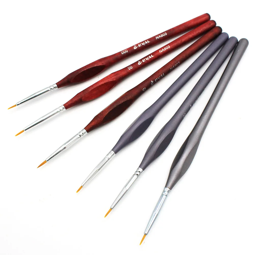 Goede Eval 3 stks Set Fijne Miniatuur Detail Haak Lijn Pen Ronde Tip Aquarel Tekening Kwast Pen Voor Art Nail schilderen Leveringen