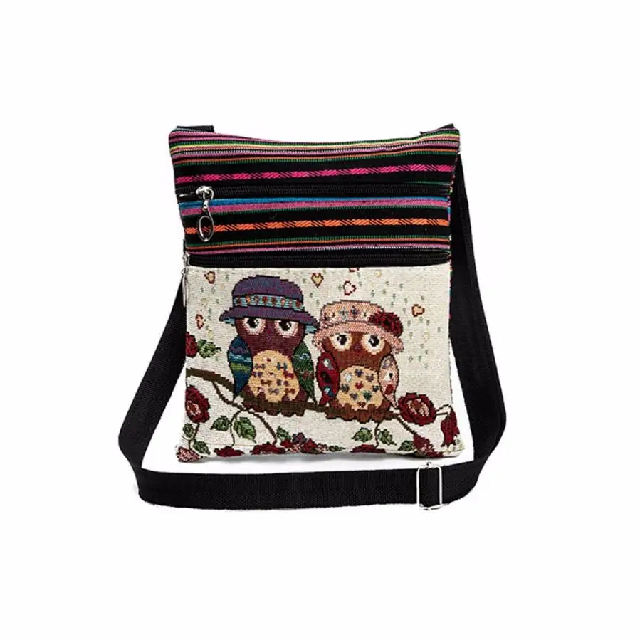 

Cute Embroidered Owl Tote Bags Women girls Shoulder Bag Handbags Postman Package durable interesting owl pattern July 31