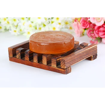 

2019 New Useful Wooden Natural Bamboo Soap Holder Dish Soap Storage Rack Plate Box Container