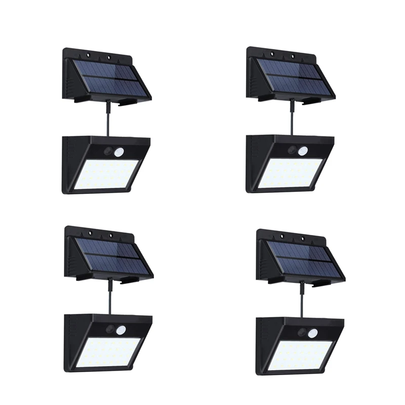 

4 Pack Split Solar Lights Outdoor Waterproof Motion Sensor Wall Light 20 Led With Auto On/Off For Patio Deck Yard Garden