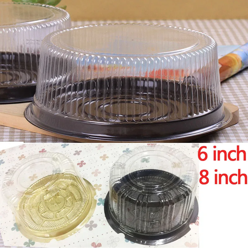 20 ensemble en plastique transparent 6/8 pouces support de gâteau cuisson emballage boîtes conteneurs noël pâtisserie gâteaux ronds cookie boîte d'affichage (lot de 20)