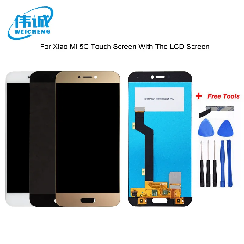 

WEICHENG Top Quality For Xiaomi Mi 5C LCD Display + Touch Screen Digitizer lcd screen Replacement +Free Tools