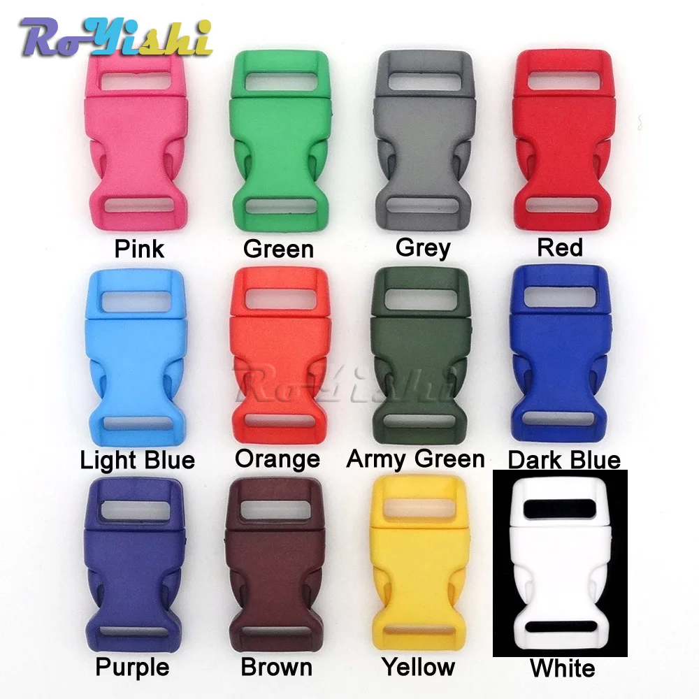 

12pcs/pack 5/8" Colorful Contoured Side Release Buckles for Paracord Bracelets