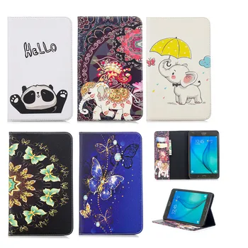 

Flip Cover Stand For Samsung Galaxy Tab A A6 7.0" T280 T285 SM-T285 Tablet Case Leather Wallet Coloured drawing Panda elephant