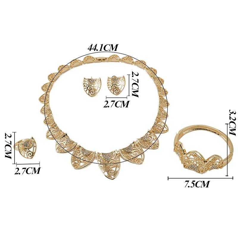 MUKUN Мода femme Parure bijoux турецкие ювелирные изделия Bisuteria Золото Цвет выдалбливают ожерелье серьги наборы Свадебный комплект ювелирных изделий