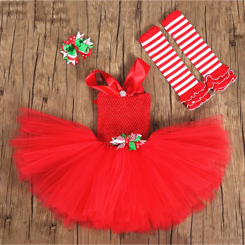 

Red Girls Christmas Tutu Dress for Kids Princess Knee Length Dress Costume Children Winter Clothes Kids Girls New Year Outfits