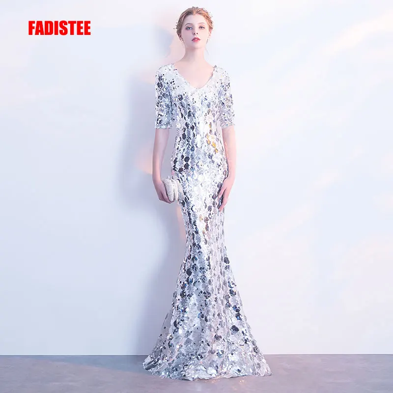 

FADISTEE New arrival sexy party evening dresses Vestido de Festa A-line prom dress Robe De Soiree half sleeves sequin lace