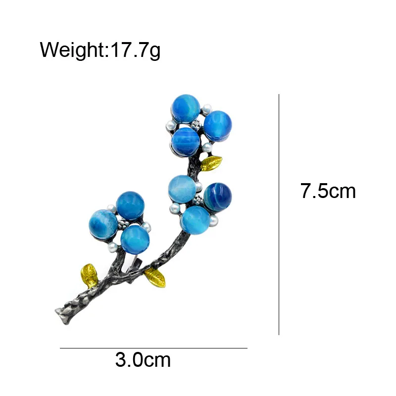 Женская брошь в виде веточки с ягодами CINDY XIANG, элегантное украшение из эпоксидной смолы в виде веточки, винтажный аксессуар для пальто, жакета, пиджака, платья, новое поступление, доступно 3 цвета