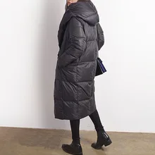 Женское пуховое пальто, женская куртка-плащ, ТРАПЕЦИЕВИДНОЕ стильное пуховое пальто, накидка, зимнее пальто, Женское пальто