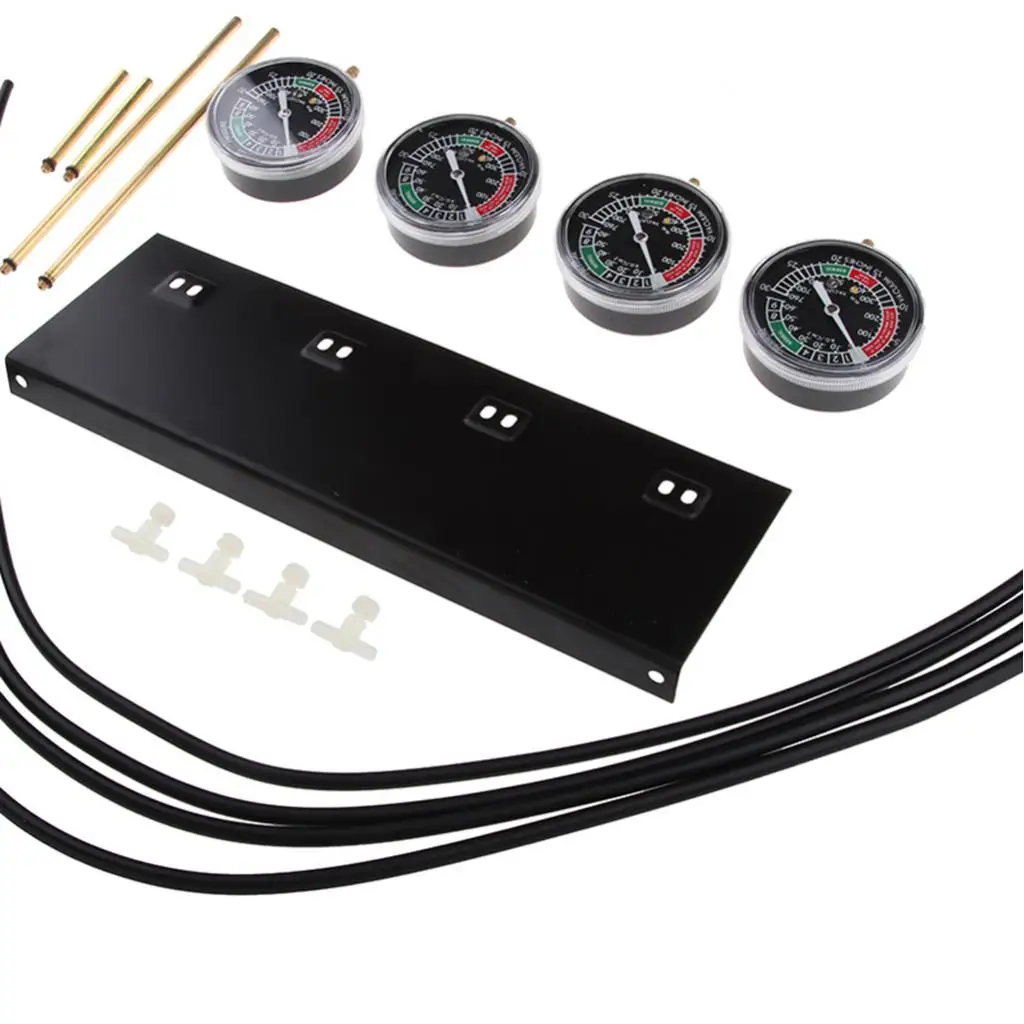 Motorcycle 4-Carb Carburettor Vacuum Balancer Gauge 2 Cylinder Gauge