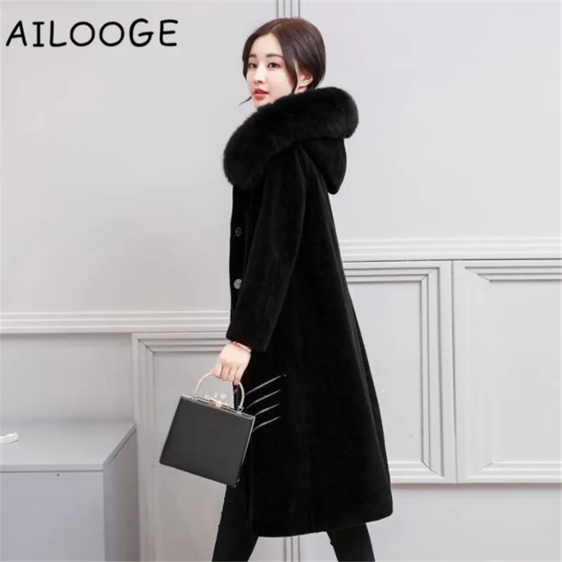 2018 New Hot Sale Woman Wool Coat High Quality Winter Jacket Women Slim Woolen Long Cashmere Coat Cardigan Jackets Elegant Blend