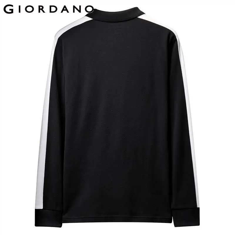 Giordano Мужская рубашка поло мужской с длинными рукавами тонкий вышивка Лев Camisa Polo
