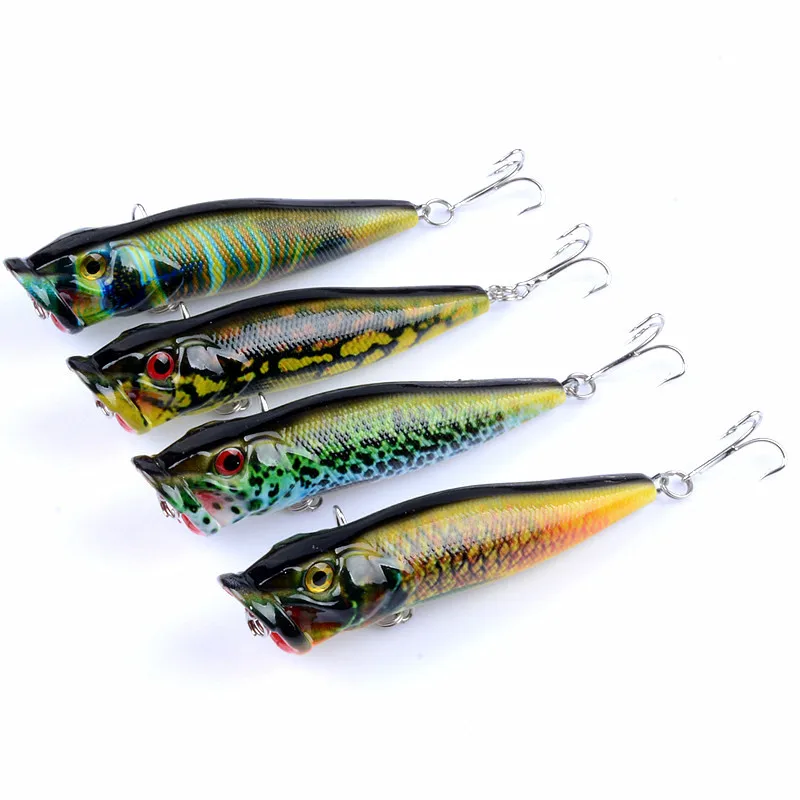 

4pcs Popper Wobbler Fishing Lure 95mm 12g Topwater Minnow Crankbait Artificial Bait pesca Carp Fishing Swimbait Hard Bait