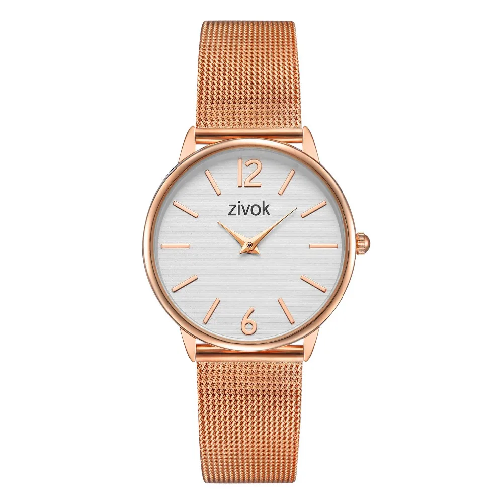 

zivok Fashion Women Bracelet Watch Relogio Feminino Rose Gold Net Band Quartz Wrist Watches Women Clock Girls Hour Time Saat