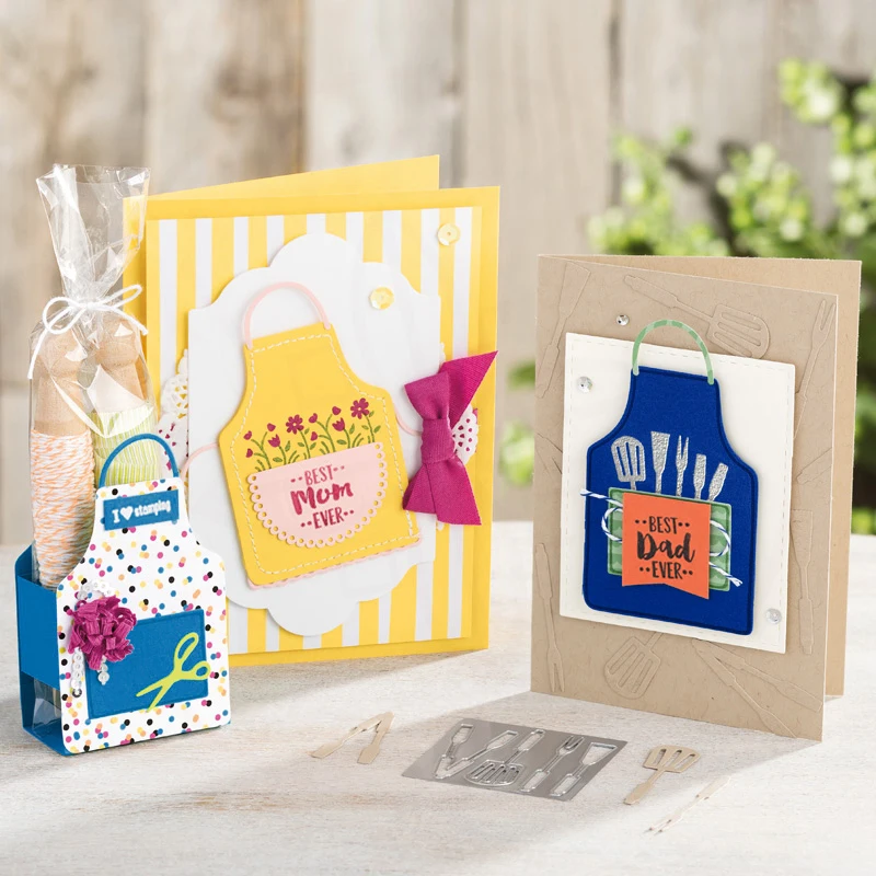 

InLoveArts 2019 New 17Pcs/lot Apron of Love Photopolymer Stamp Cutting Dies Embossing Stencil Card Decoration DIY Crafts