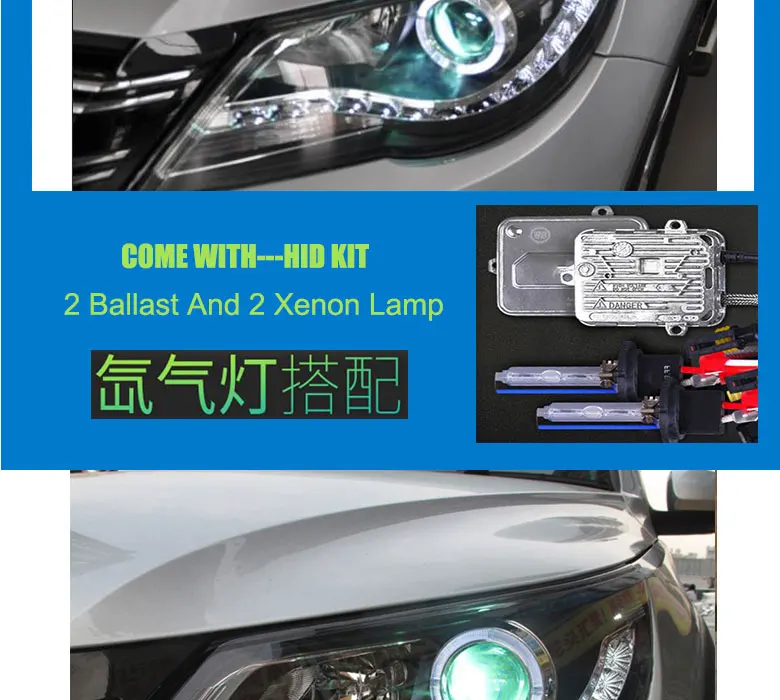 DY_L Автомобиль Стайлинг фара для VW Tiguan 2010-2012 светодиодный фары DRL H7/D2H HID Xenon Биксеноновые линзы