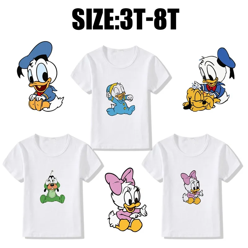 

Cute Duck Cartoon Fairy Baby Children Printed Graphics Round Collar Short Sleeve T-Shirt Art Design Casual Kid's Tee A19621