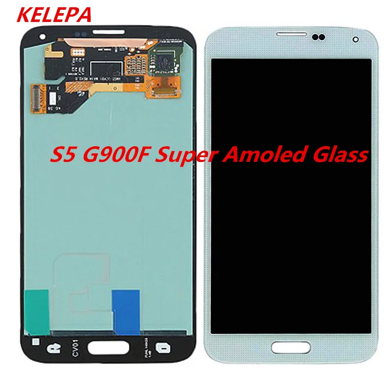 

S5 LCD Screen Super Amoled Glass Digitizer Assembly Compatible for Samsung Galaxy S5 G900 G900F