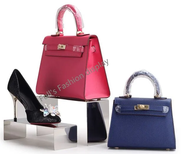 Free Shipping Fashion Mirro Stainless Steel Matel Women Bags Stools Free Shipping Fashion Mirro Stainless Steel Matel Women Bags Stools Display Holder Shoe Purse Handbag Stand Rack 2pcs In Coat Racks From Furniture