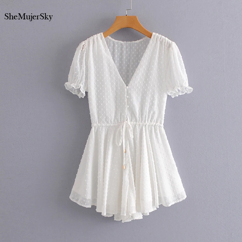Shemujersky белое кружевное женское платье с v-образным вырезом и оборками элегантные вечерние пляжные платья летние платья