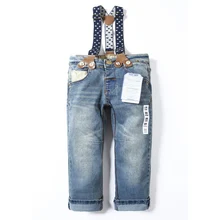 Весенне-осенние повседневные детские джинсовые комбинезоны для мальчиков; джинсы; штаны для малышей; детские брюки с подтяжками; одежда; 2019DBO