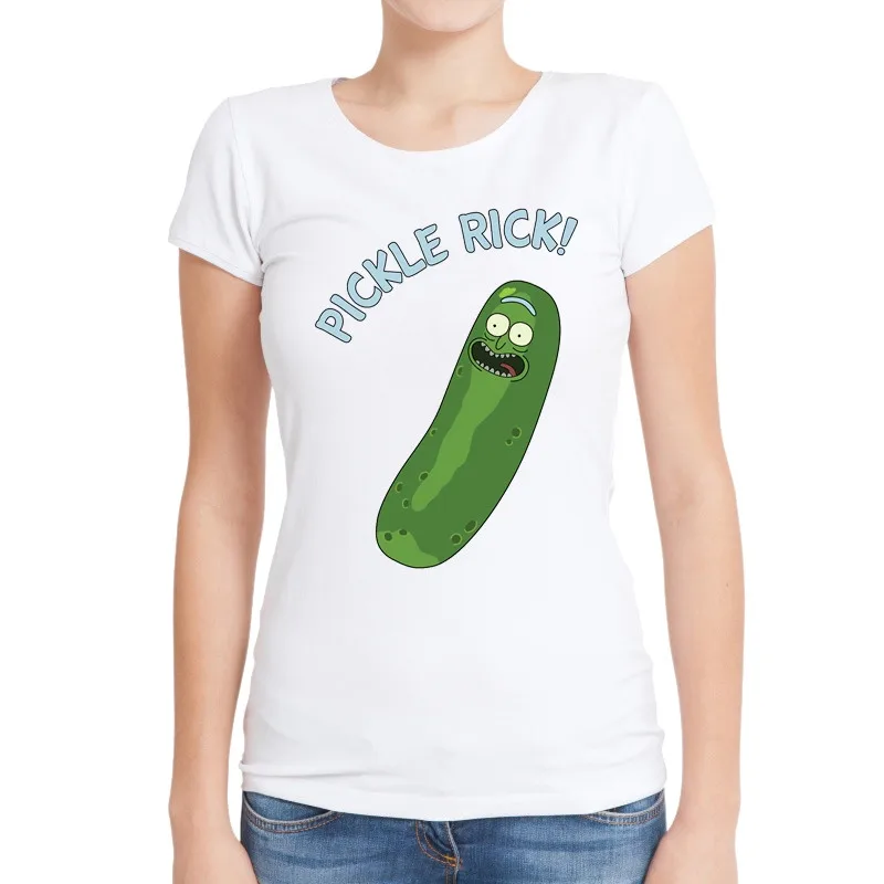 I-m-Pickle-Rick-Women-T-Shirts-Fashion-Printing-Lady-Tops-Short-Sleeve-O-Neck-Cartoon